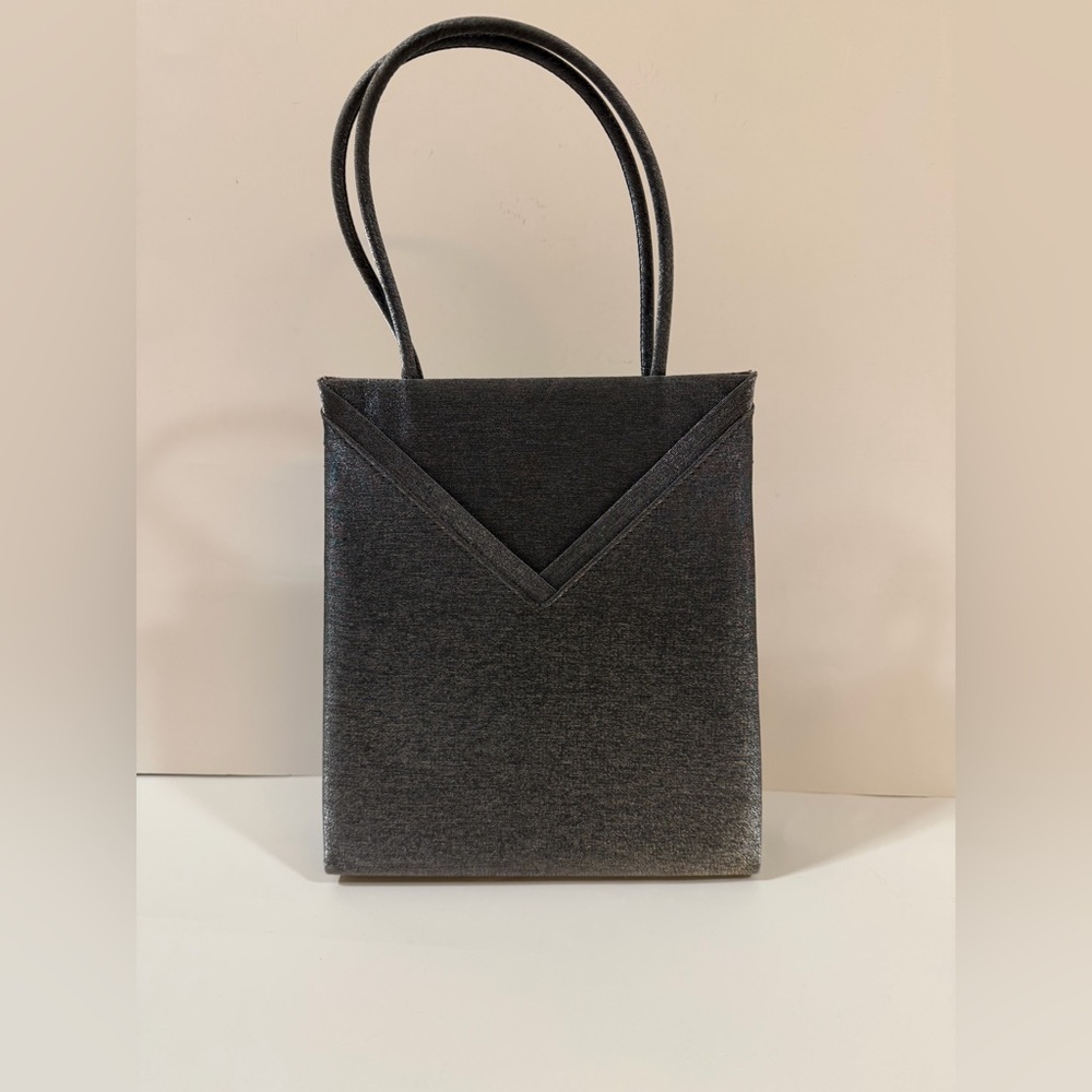 Shimmery Small Hand Bag, Silver/Grey EUC